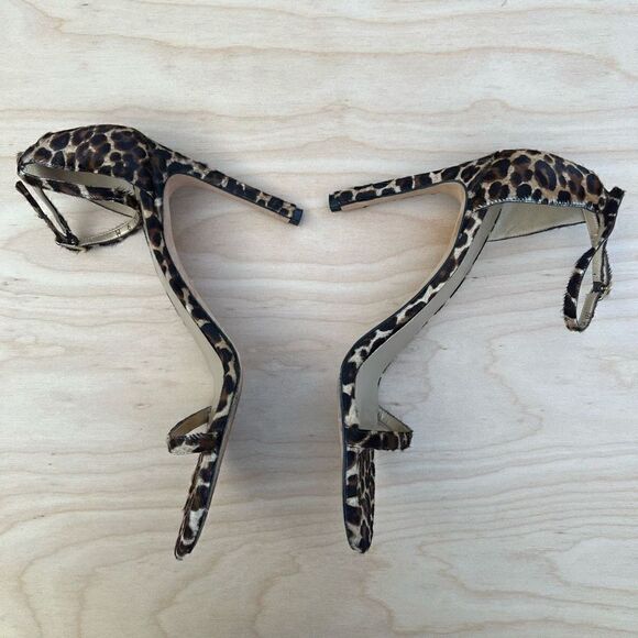 Stuart Weitzman Nudist Heels Sandal Leopard Print Calf Hair womens size 9 - Picture 3 of 12